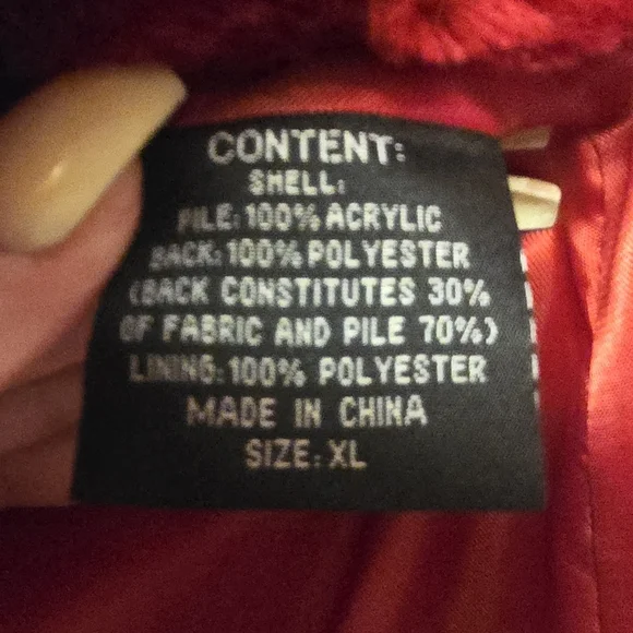 Olympia Red Faux Fur Jacket - Picture 5 of 6